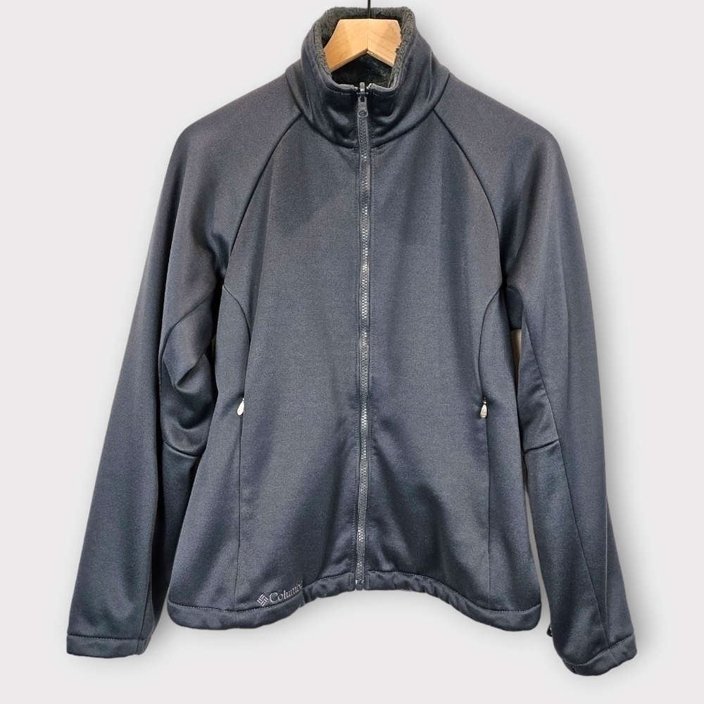 Columbia Interchange Jacket Faux Fur Collar Blue Gray Medium